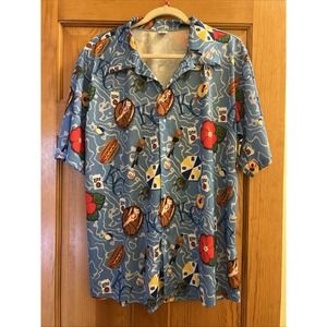 Kansas City KC Royals Miller Lite Hawaiian Button Up Shirt Size M